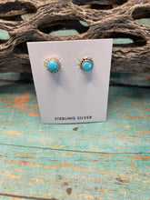 Load image into Gallery viewer, Beautiful Navajo Turquoise And Sterling Silver Studs