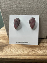 Load image into Gallery viewer, Navajo Rhondite And Sterling Silver Post Clip On Earrings