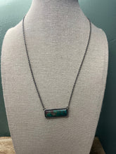 Load image into Gallery viewer, Navajo Sterling Silver &amp; Royston Turquoise Bar Necklace