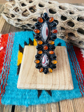 Load image into Gallery viewer, Handmade Sterling Silver &amp; Multi Stone Cluster Adjustable Ring