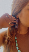Load image into Gallery viewer, Navajo Purple Dream &amp; Orange Spiny Dangle Signed &amp; Stamped