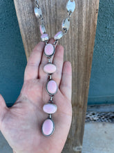 Load image into Gallery viewer, Navajo Queen Pink Conch Shell And Sterling Silver Lariat Necklace