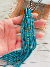 Load image into Gallery viewer, Navajo Turquoise &amp; Sterling Silver Pearl Beaded Tassel Necklace