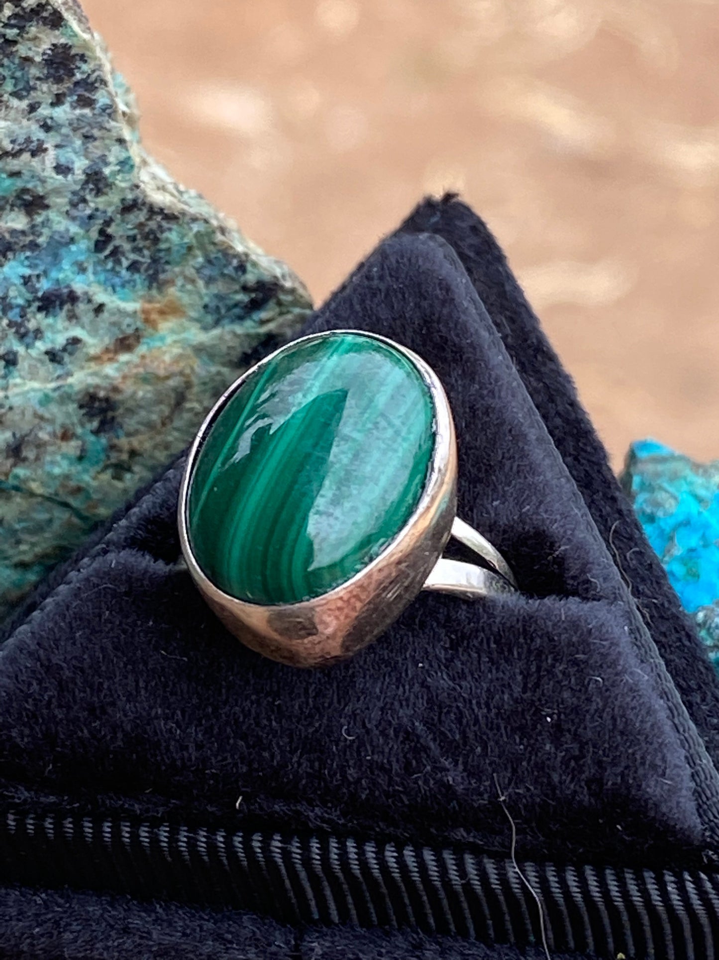 Navajo Malachite & Sterling Silver Rings