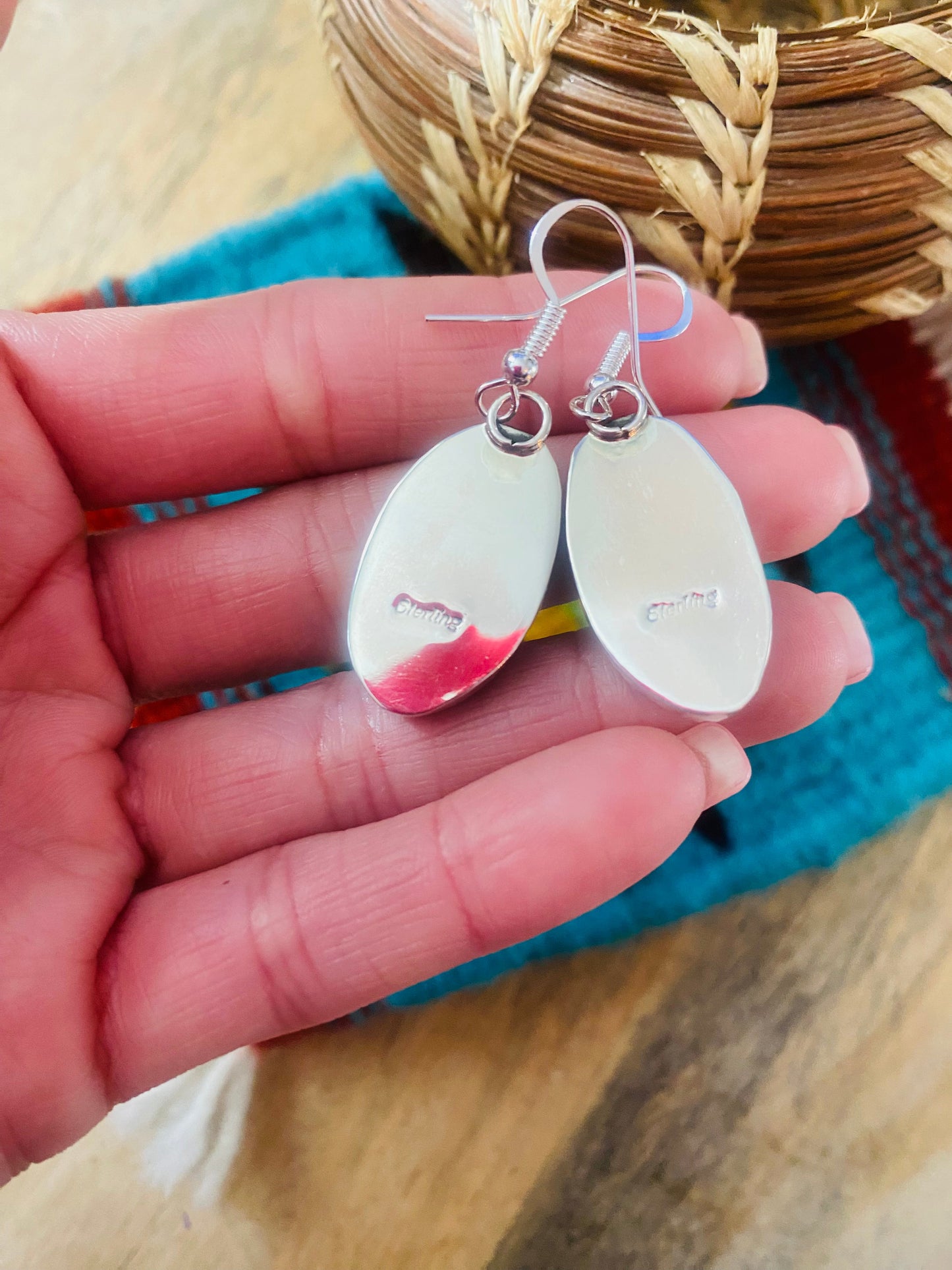 Navajo Turquoise & Sterling Silver Dangle Earrings