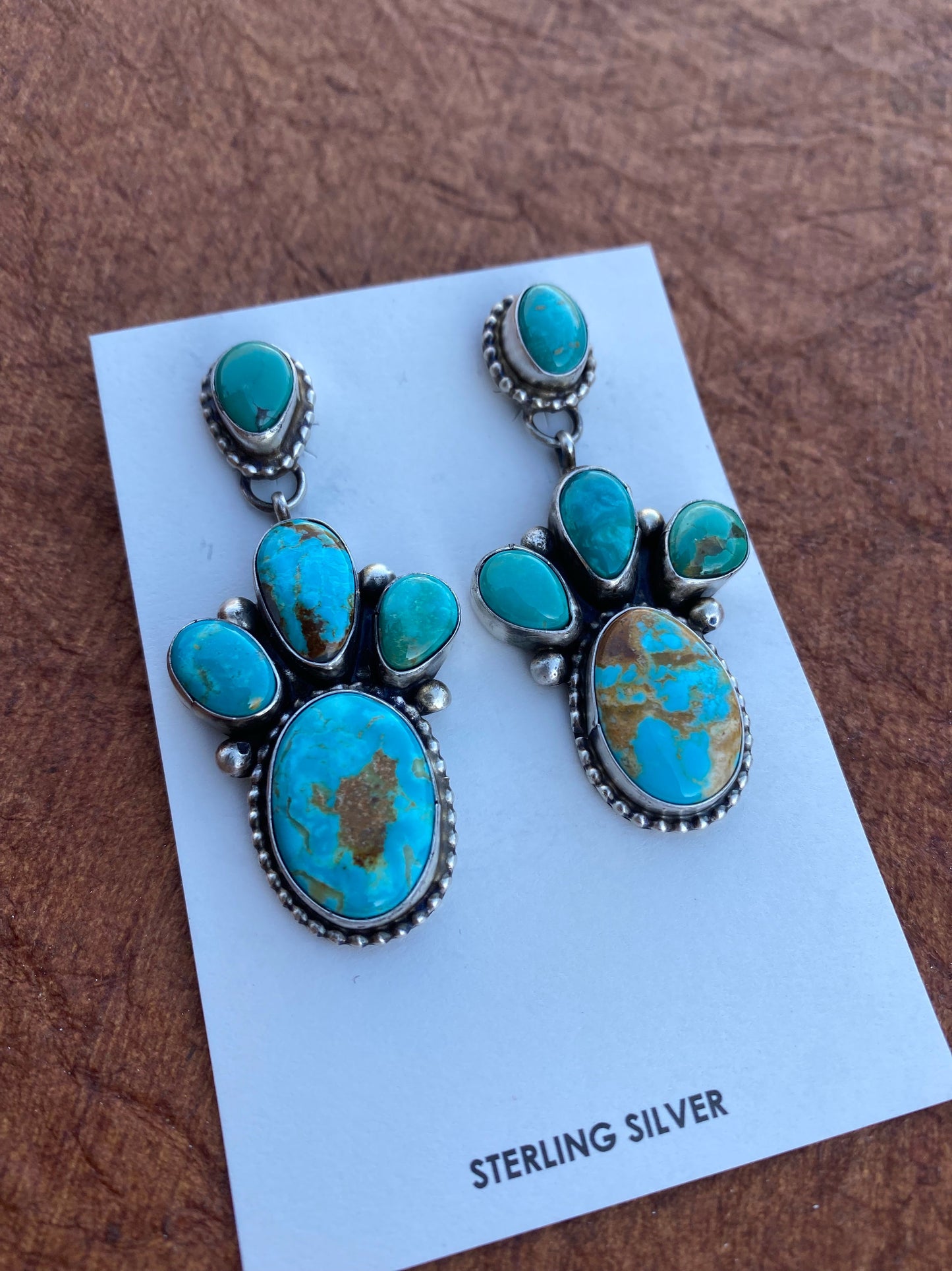 Navajo Royston Turquoise dangles by Sheila Becenti