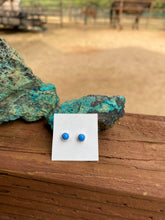Load image into Gallery viewer, Zuni Sterling Silver Mini Denim Lapis Stud Earrings