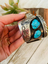 Load image into Gallery viewer, Old Pawn Vintage Navajo Turquoise &amp; Sterling Silver Watch Cuff