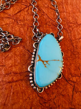 Load image into Gallery viewer, Navajo Sterling Silver &amp; Kingman Turquoise Necklace