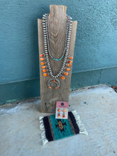 Load image into Gallery viewer, Navajo Orange Spiny And Sterling Silver Necklace Earrings Set By Selena Warner