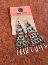 Load image into Gallery viewer, Vintage Turquoise and Sterling Navajo Chandelier Dangles
