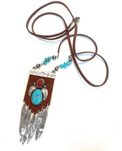 Load image into Gallery viewer, Navajo Made Turquoise and Coral Statement Necklace