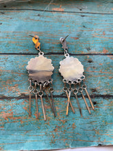 Load image into Gallery viewer, Zuni Sterling Silver &amp; Turquoise 3 Inch Dangle Earrings