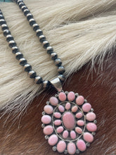 Load image into Gallery viewer, Navajo Queen Pink Conch Shell Sterling Silver Pendant Signed C Yazzie