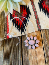 Load image into Gallery viewer, Handmade Sterling Silver &amp; Pink Conch Shell Cluster Necklace