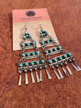 Load image into Gallery viewer, Vintage Turquoise and Sterling Navajo Chandelier Dangles