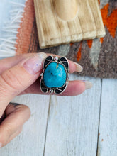 Load image into Gallery viewer, Navajo Turquoise &amp; Sterling Silver Ring Size 6