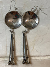 Load image into Gallery viewer, Sterling silver &amp; Turquoise Concho blossom dangle earrings 4”