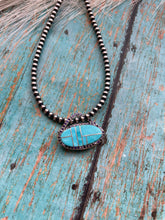 Load image into Gallery viewer, Navajo Sterling Silver &amp; Turquoise Inlay Pendant