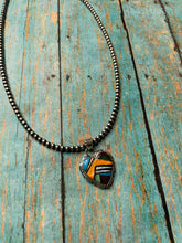Load image into Gallery viewer, Zuni Sterling Silver And Multi Stone Inlay Pendant