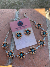 Load image into Gallery viewer, Handmade Spiny &amp; Royston Turquoise Cluster post earrings
