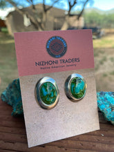 Load image into Gallery viewer, Handmade Sonoran Mountain Turquoise Sterling Silver Earrings