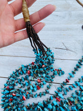 Load image into Gallery viewer, Navajo Turquoise, Spiny &amp; Heishi Eight Strand Beaded Necklace
