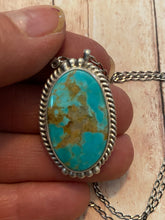 Load image into Gallery viewer, Navajo Sterling Silver And Turquoise Stone Southwest Necklace Signed