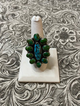 Load image into Gallery viewer, Navajo Turquoise and Sterling Silver Ring Size 8