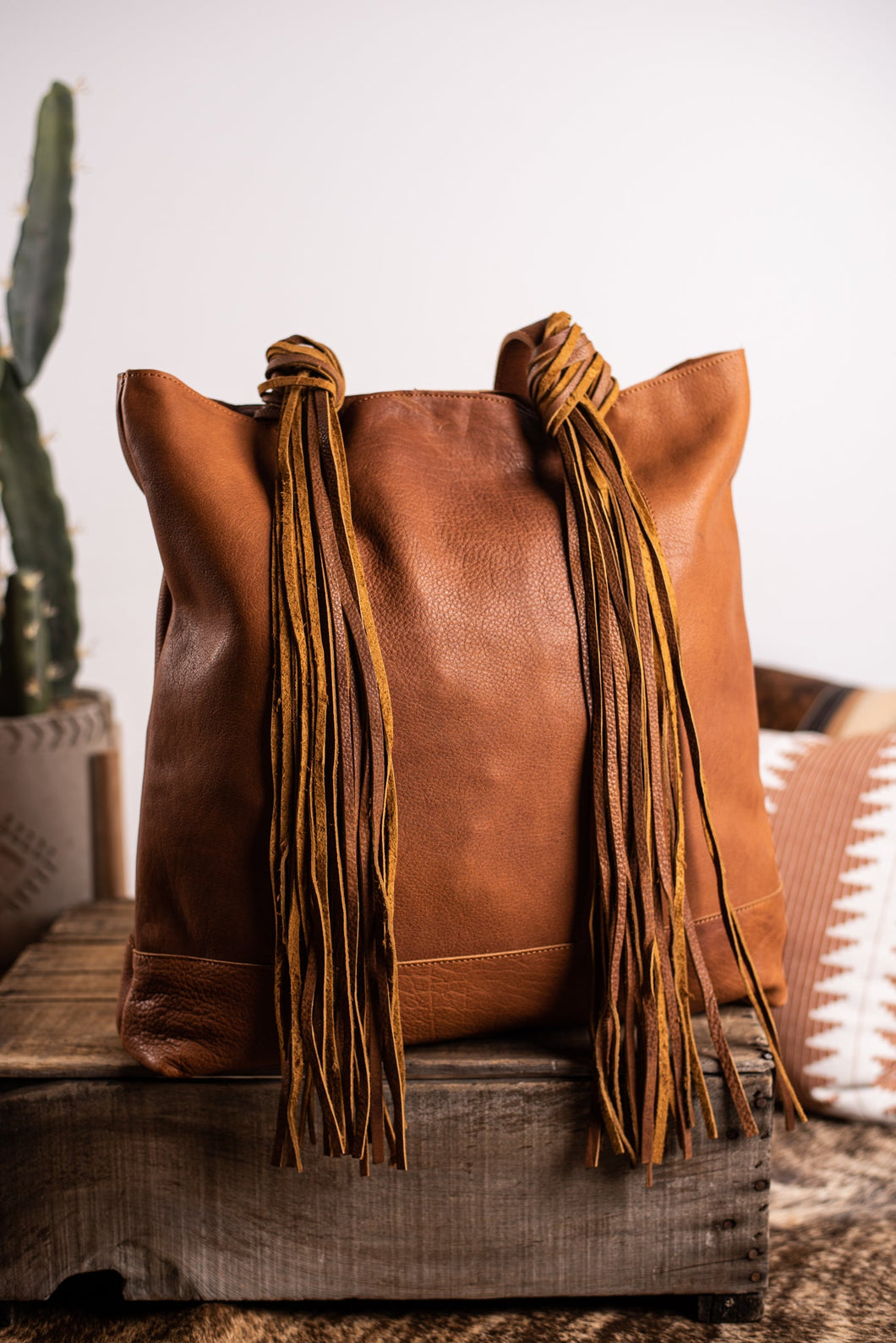 The Dunn Leather Tote - Light Brown