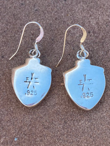 Turquoise 8 & Sterling Silver Inlay Berry Dangle Earrings
