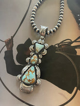 Load image into Gallery viewer, Navajo Sterling Silver &amp; Turquoise Pendant By Gilbert Tom