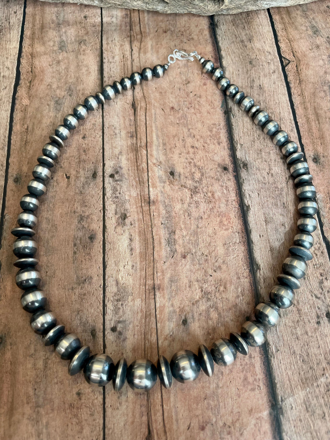 Sterling Silver 20 Inch Navajo Pearl Beads Necklace