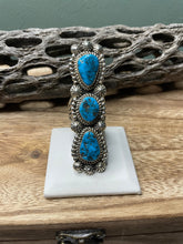 Load image into Gallery viewer, Navajo Turquoise And Sterling Silver Statement Ring Sz 9