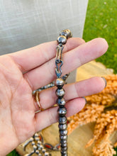 Load image into Gallery viewer, Vintage Navajo Coral &amp; Sterling Silver Squash Blossom Necklace