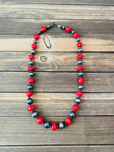 Load image into Gallery viewer, Navajo Coral &amp; Sterling Silver Pearl Beaded Necklace