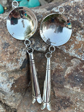 Load image into Gallery viewer, Sterling silver &amp; Turquoise Concho blossom dangle Flower earrings 4”