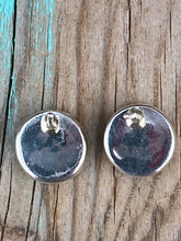 Load image into Gallery viewer, Turquoise &amp; Sterling Silver button Stud Earrings