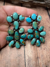 Load image into Gallery viewer, Navajo Sterling Silver And Multi Stone Turquoise Dangle Earrings Signed Sheila Becenti