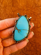 Load image into Gallery viewer, Navajo Sterling Silver &amp; Kingman Turquoise Necklace
