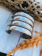 Load image into Gallery viewer, Vintage Navajo Sterling Silver Cuff Bracelet Signed