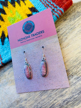 Load image into Gallery viewer, Navajo Sterling Silver &amp; Rhodochrosite Dangle Earrings